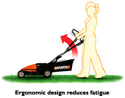 the worx mowers ergonomic design reduces fatigue