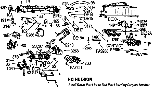 GILBERT American Flyer HO Trains Parts List